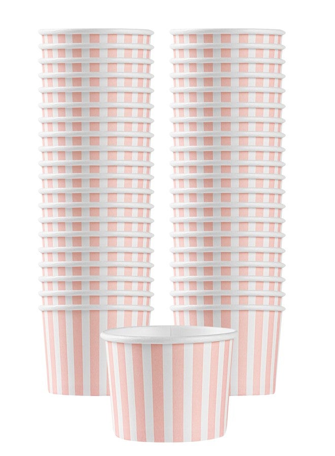 Restaurantware Coppetta 8-Ounce Dessert Cups, 50 Disposable Ice Cream Cups - Lids Sold Separately, Sturdy, Pink And White Paper FroYo Bowls, For Hot And Cold Foods, Perfect For Gelato Or Mousse - Restaurantware - Image 1