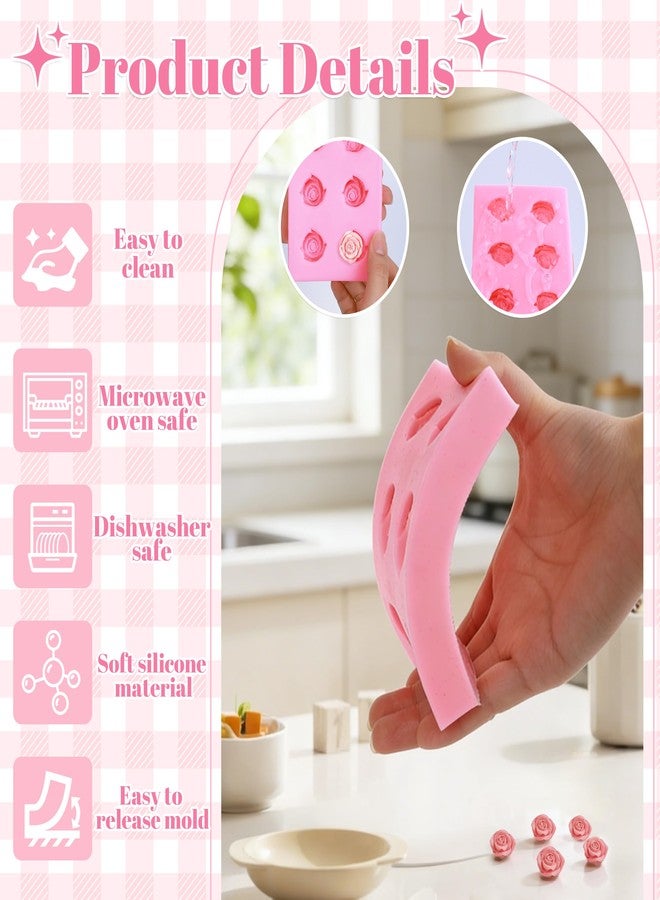 LOKQING 6-Cavity Medium 3D Rose Silicone Mold - Fondant & Gum Paste Flower Mold for Cupcake, Cake Decoration and Resin Crafts - Image 4