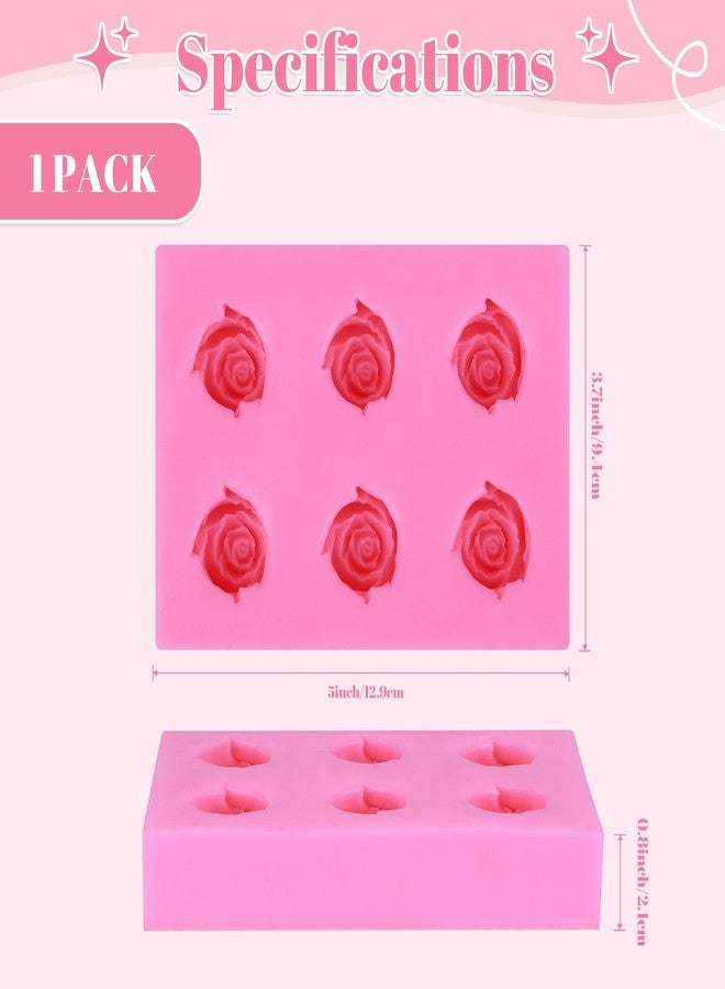 LOKQING 6-Cavity Medium 3D Rose Silicone Mold - Fondant & Gum Paste Flower Mold for Cupcake, Cake Decoration and Resin Crafts - Image 3