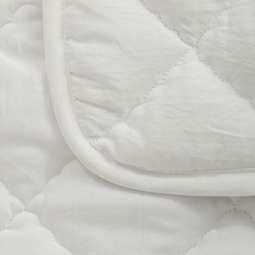 NTBAY Down Alternative Toddler Comforter, Lightweight and Warm Solid Color Baby Crib Quilted Blanket, 39x47 inches, White - Image 3