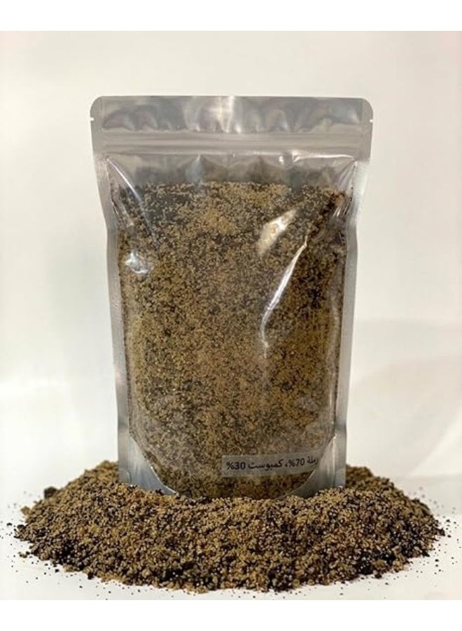 Agricultural soil mix for planting pot plants: 70% sand, 30% compost, 5 liters