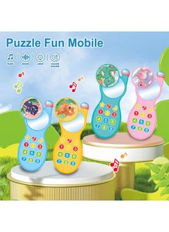 Generic Baby Early Education Cartoon Music Mobile Phone Light Music Flip Mirror Simulation Mobile Phone Educational Toys 