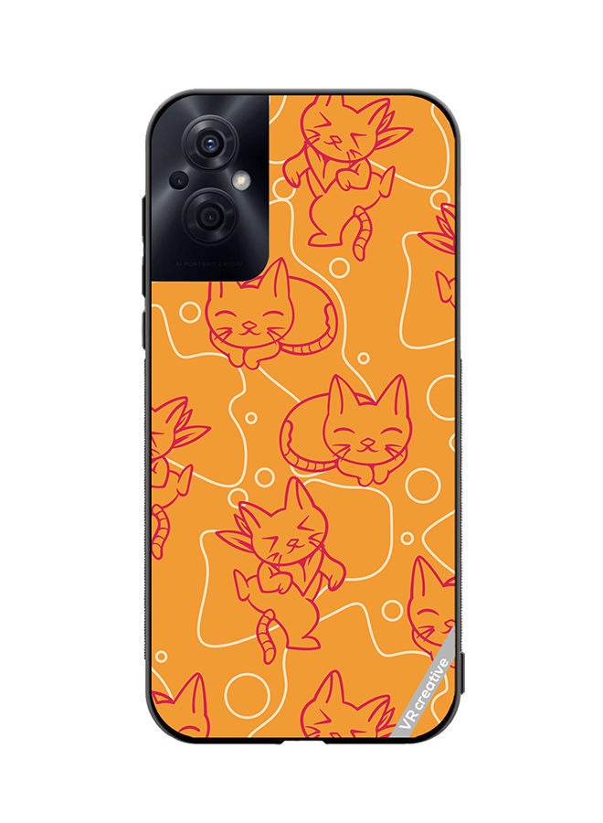 VR CREATIVE Protective Case Cover For Oppo Reno8 Z Chilling Cat Pattern Design Multicolour - Image 1