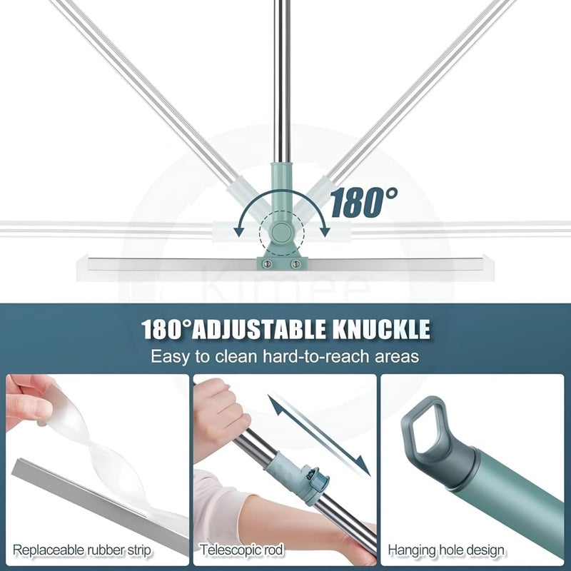 KRIVAZ Heavy Duty Magic Broom Silicon Floor Wiper Premium Floor Cleaning Squeegeeerfect for Bathroom and Kitchen Floors Stainless Steel Extendable Handle Easy Floor Cleaning Tool Pack of 1 - Image 5