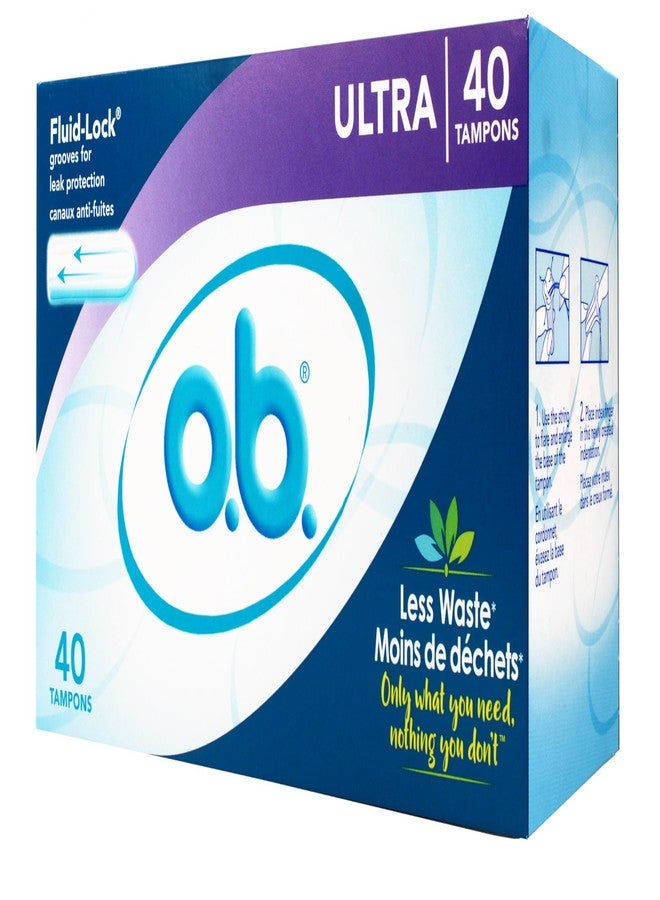 o.b. Tampons No Applicator, Unscented - 40ct, Applicator-Free Tampons Ultra, Feminine Care, ob Tampon Ultra, Period Products - Image 2