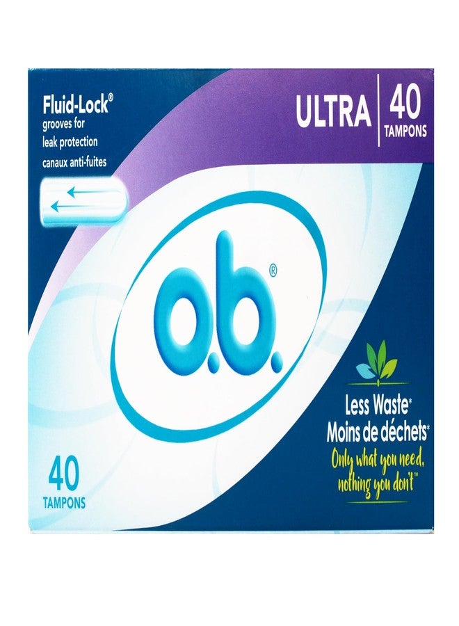 o.b. Tampons No Applicator, Unscented - 40ct, Applicator-Free Tampons Ultra, Feminine Care, ob Tampon Ultra, Period Products - Image 1