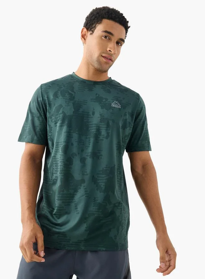 Kappa Logo Print Crew Neck T-shirt with Short Sleeves