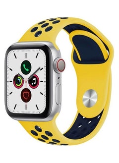 PROMASS Replacement Strap Watchband For Apple Watch Series 7 41mm / 6 / SE / 5 / 4 40mm / 3 / 2 / 1 38mm Yellow/Blue 