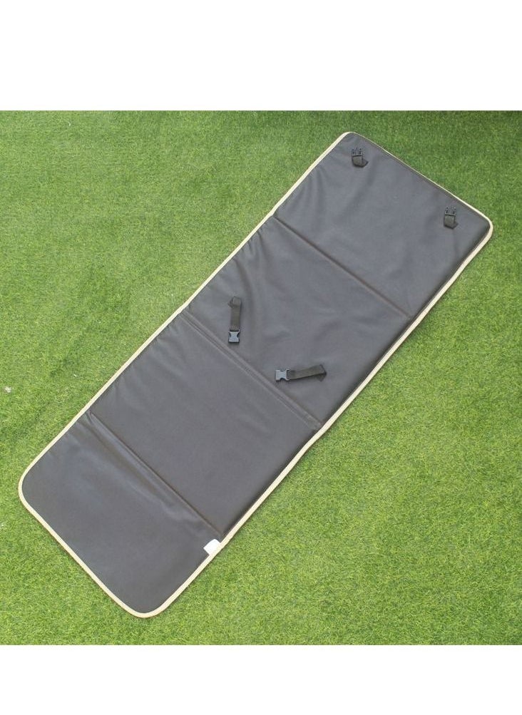 Arabest - Foldable Meditation Prayer Rug with Backrest Black 110x55cm - Image 1