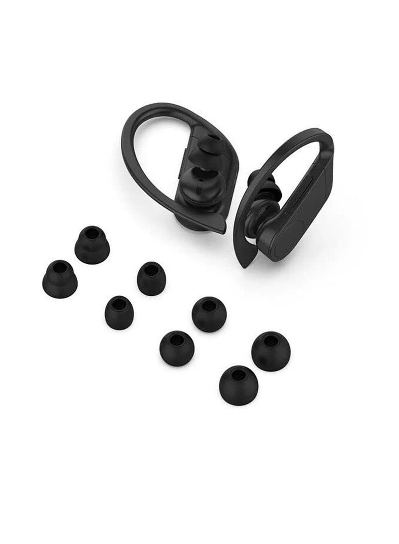 مجموعة سماعات أذن سيليكون بديلة متوافقة مع Beats powerbeats pro / powerbeats3 سماعات أذن لاسلكية 4 أزواج (أسود) - Image 2