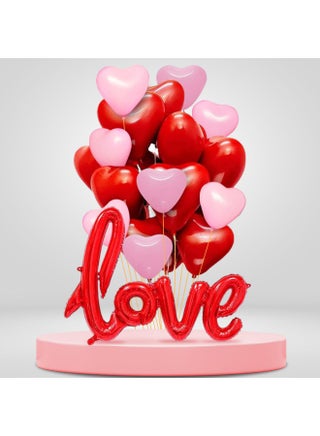 Party Propz Pink and Red Heart Shape Balloons - 31 Pcs, Happy Anniversary Decoration Items, Red Foil Love Balloon For Decoration, Birthday Balloons for Girlfriend or Wife, Romantic, Date Night Decor - pzsku/ZC1FC43B1C4D5FC44730BZ/45/1749466326/8eea7f93-7dcb-4b96-880b-c04a77f6ed9f