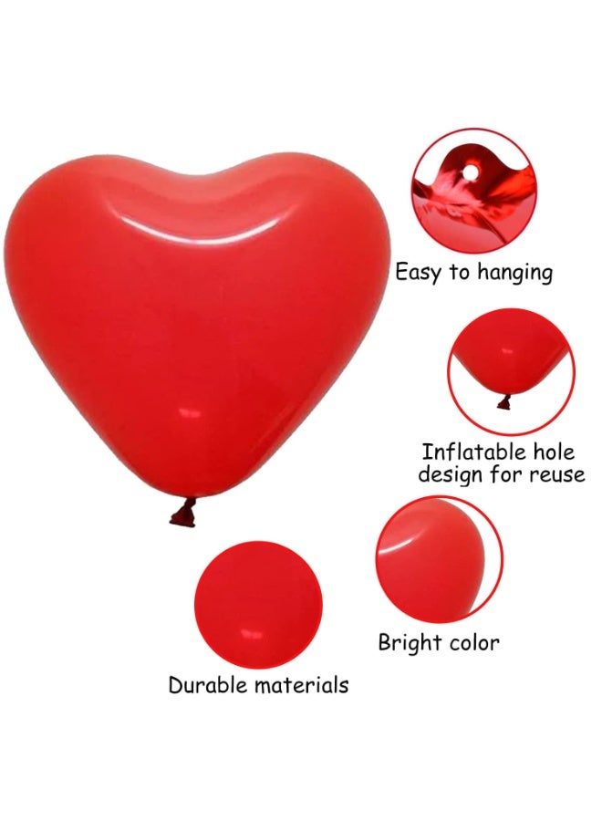Party Propz Pink and Red Heart Shape Balloons - 31 Pcs, Happy Anniversary Decoration Items, Red Foil Love Balloon For Decoration, Birthday Balloons for Girlfriend or Wife, Romantic, Date Night Decor