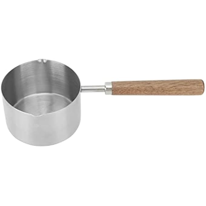 Denash Milk Butter Warmer Pot 304 Stainless Steel Mini Saucepan High Temperature Resistant Comfortable Grip Easy Cleaning 200Ml For Outdoor - Image 4