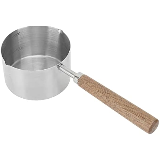 Denash Milk Butter Warmer Pot 304 Stainless Steel Mini Saucepan High Temperature Resistant Comfortable Grip Easy Cleaning 200Ml For Outdoor - Image 2