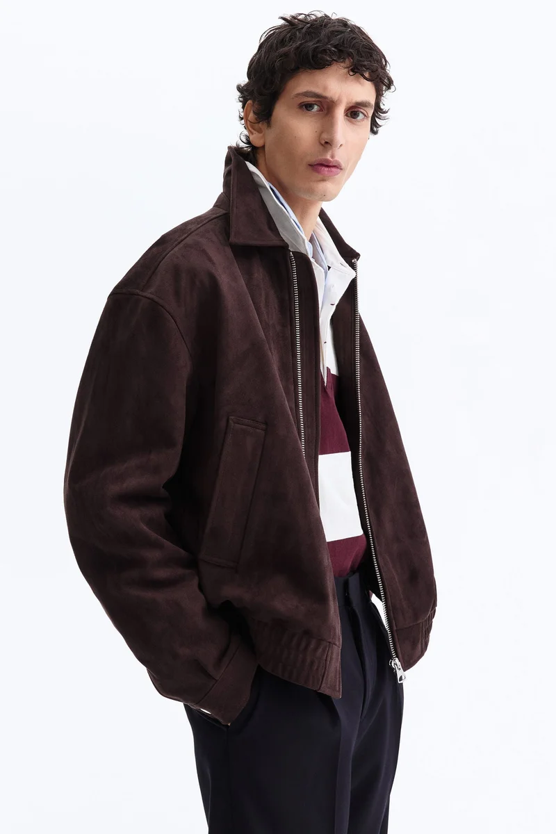 اتش اند ام جاكيت بياقة