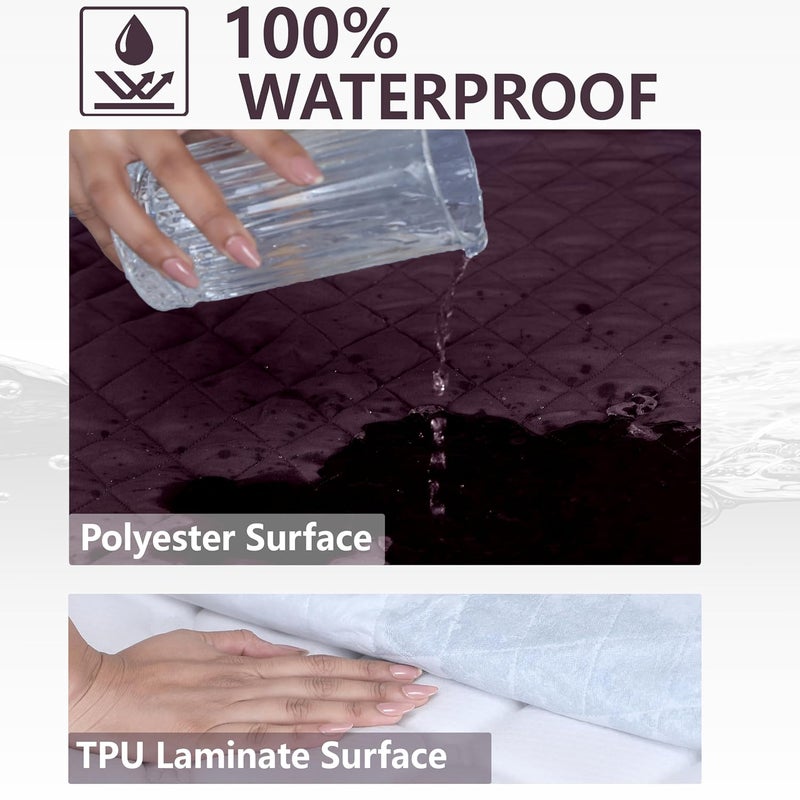 DAKSH Polycotton 100 Waterproof Quilted Mattress Protector Ultra Soft Breathable Corner Elastic Bands Noiseless Bed Cover Twin Size Bed Machine Washable 48x78 Inch 4x65 Feet Wine - Image 4