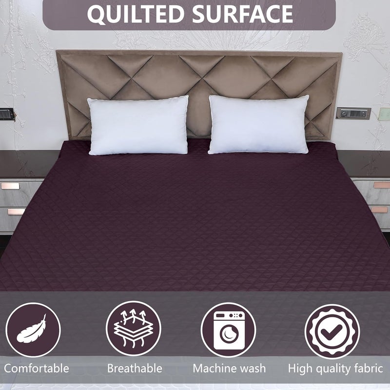 DAKSH Polycotton 100 Waterproof Quilted Mattress Protector Ultra Soft Breathable Corner Elastic Bands Noiseless Bed Cover Twin Size Bed Machine Washable 48x78 Inch 4x65 Feet Wine - Image 3