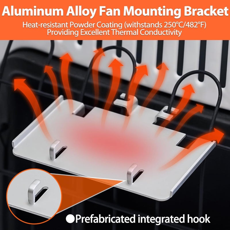 TITECK Wood Stove Fan Mounted Holder: Multi-Purpose Bracket Fan Adapter Plates, Vertical Fence Propane Heater Attachment Accessories for Fixing Heat Powered Fireplace Fan - Image 3