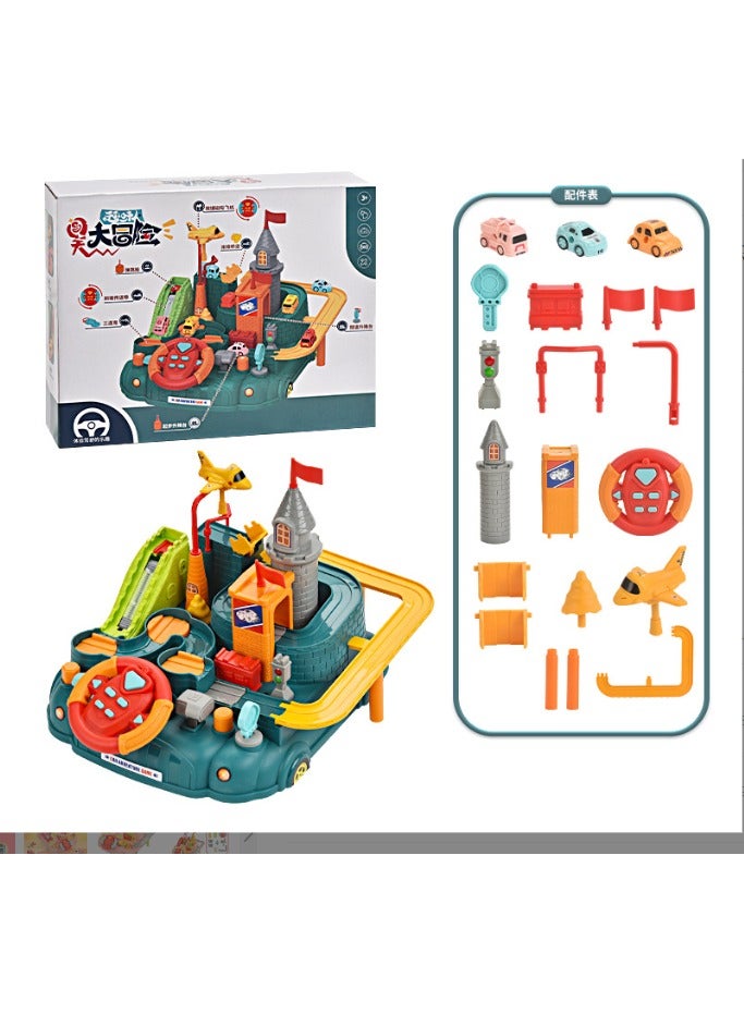 Children's Car Track Castle Adventure Inertial Sliding Parking Lot Fun Park Boys' Puzzle Toys 