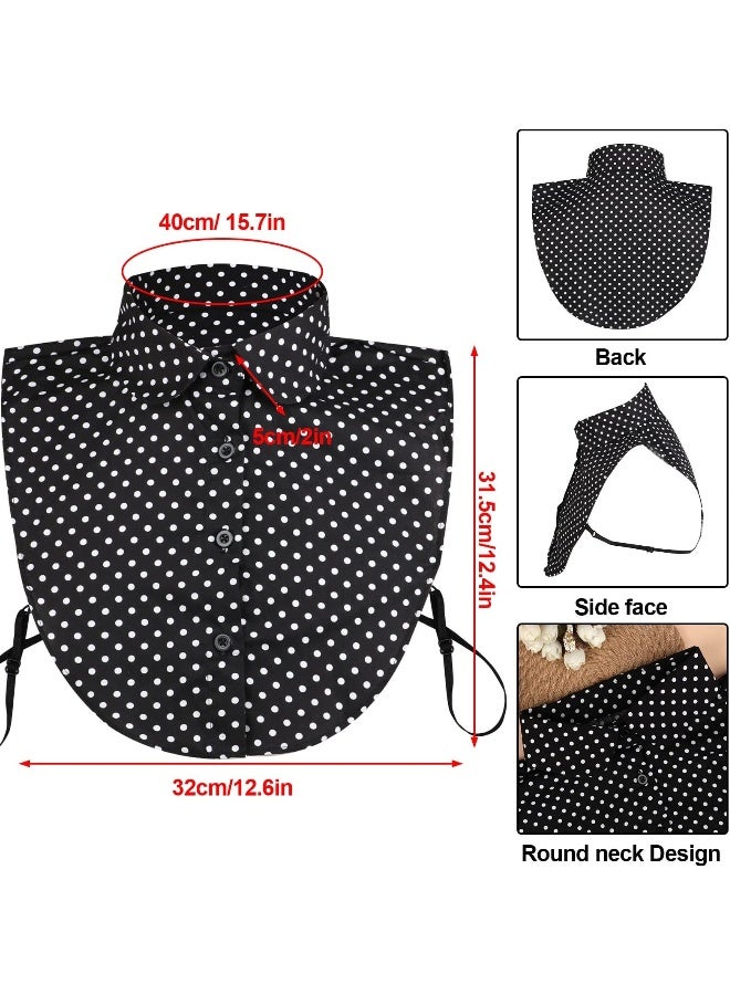 3 Pack Fake Collars, White Detachable Turtleneck Collar Black Half Shirts False Top Mock Blouse Lady's Shirt Joker Decorative Cuff Cotton Choker Tie Lapel Point - Image 5
