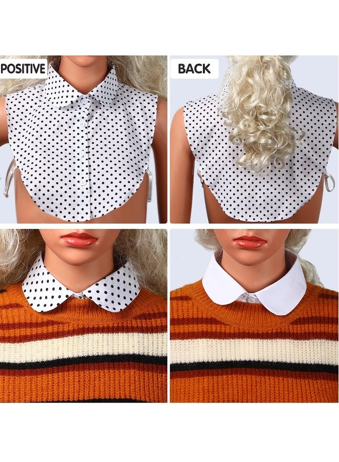 3 Pack Fake Collars, White Detachable Turtleneck Collar Black Half Shirts False Top Mock Blouse Lady's Shirt Joker Decorative Cuff Cotton Choker Tie Lapel Point - Image 3