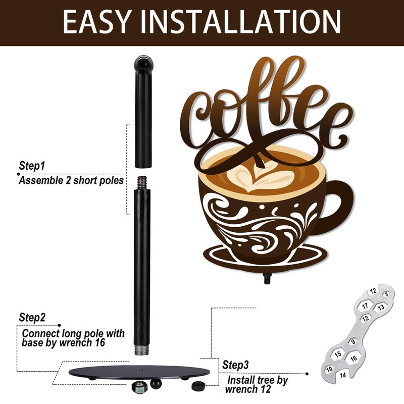Taesun Coffee Paper Towel Holder, Coffee Decor for Countertop Cute Vintage Home Table, Housewarming Birthday Gifts for Cafe Lovers - Image 4