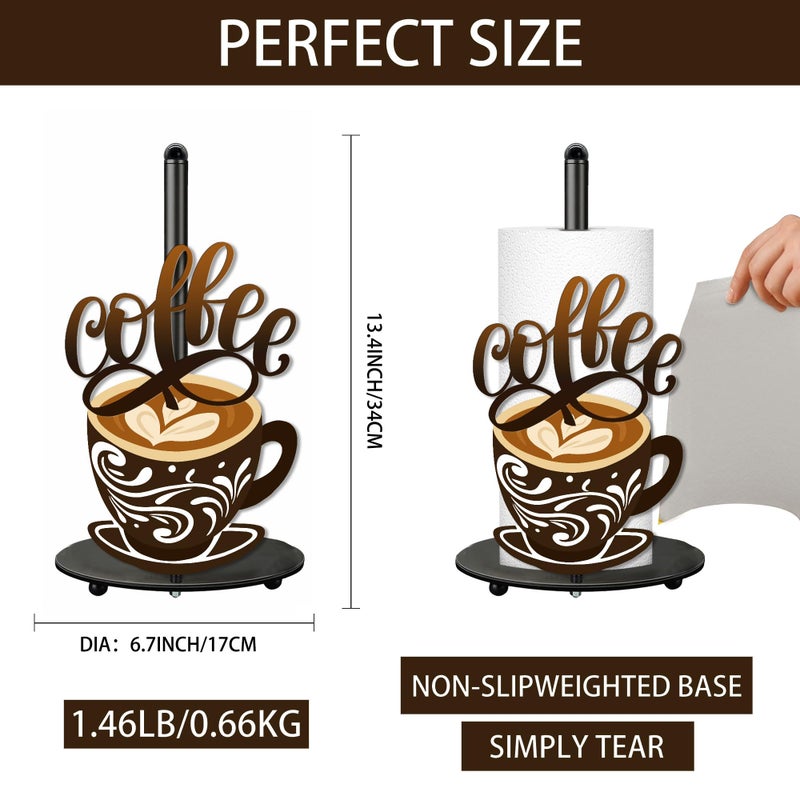 Taesun Coffee Paper Towel Holder, Coffee Decor for Countertop Cute Vintage Home Table, Housewarming Birthday Gifts for Cafe Lovers - Image 2
