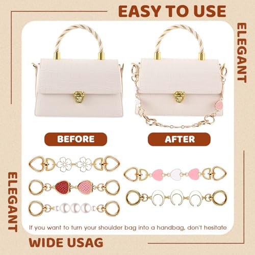 Remuuly 5 Pcs Bag Extender Chain Purse Strap Extender Gold Metal Bag Replacement Chain for Handbag Crossbag ShoulderBag Making Supplies Purse Chains Accessories(Classic) - Image 5
