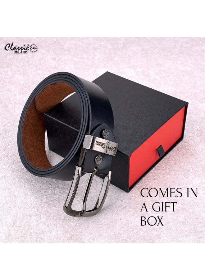 Classic Milano Leather Belt for Men – Genuine Leather Mens Belt, Formal & Casual Dress Belt Men with Gift Box, Adjustable Men's Belts, Office & Daily Wear - Image 5
