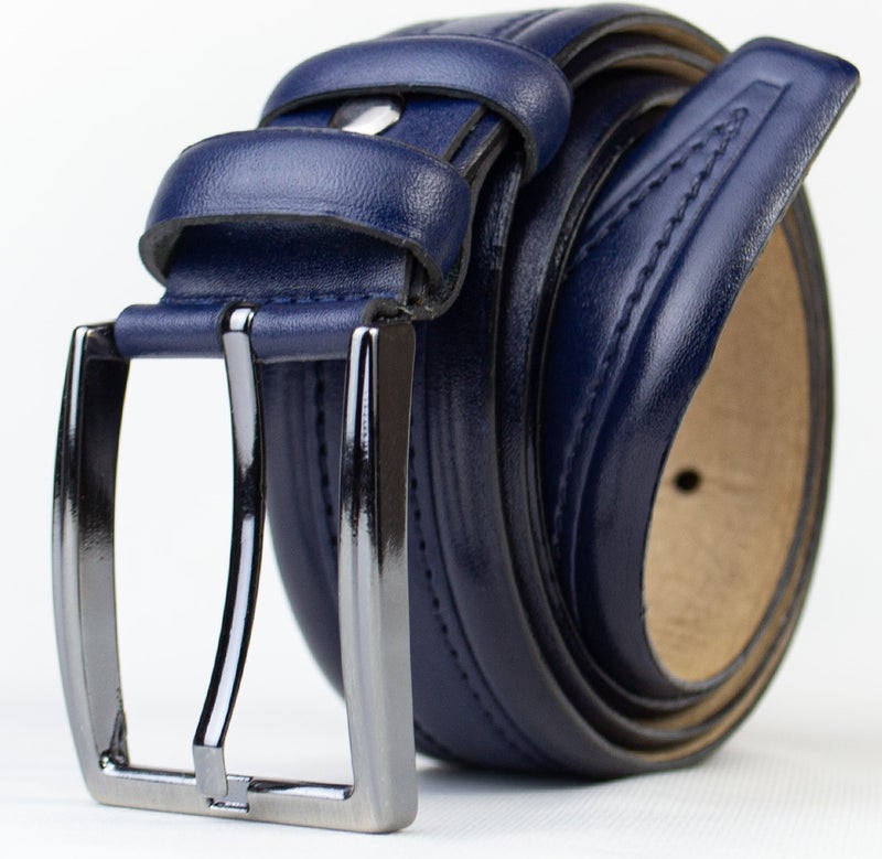 Gayış Gaış Special Oval Box | 100% Genuine Buffalo Leather | Classic Navy Blue Men's Belt | Gift Dowry Belt - Image 3