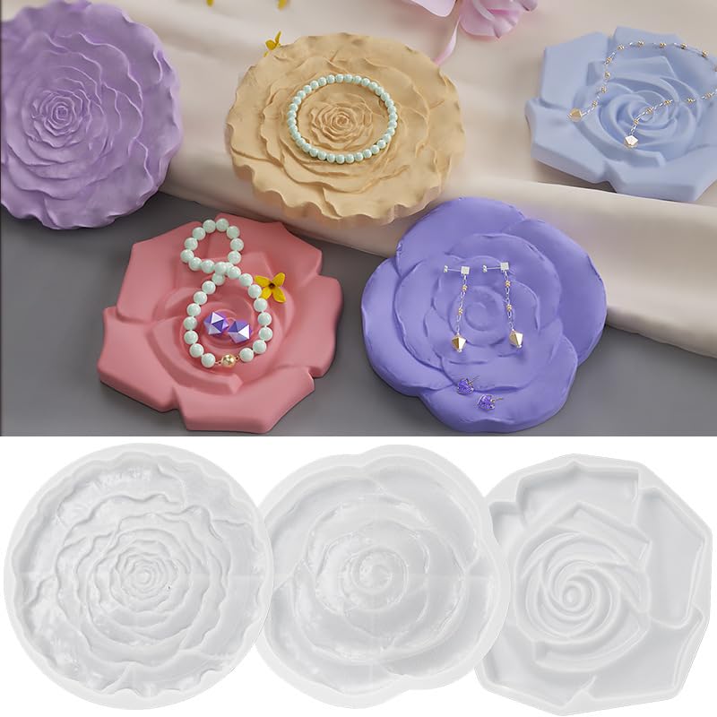 Snoogg SNOOGG Pack of 2 Piece 15 CM Round Shape Resin Mould Flower Tray Silicone Mould for epoxy Resin Casting and Resin Art, Anniversary Unique Gifting DIY Crafts Home Decor Wedding  - Image 5