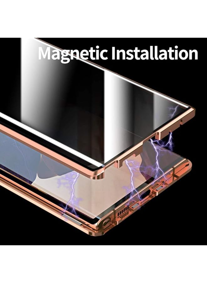إيروريكس جراب مضاد للتجسس مع واقي شاشة للخصوصية لهاتف Galaxy S21 S21 Plus S21 Ultra 360 غطاء مغناطيسي كامل للجسم من الأمام والخلف مع زجاج مقوى ومصد معدني 2021 جراب Galaxy S21 فضي - Image 5