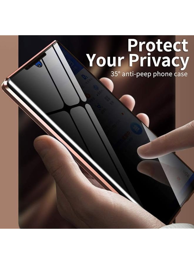 إيروريكس جراب مضاد للتجسس مع واقي شاشة للخصوصية لهاتف Galaxy S21 S21 Plus S21 Ultra 360 غطاء مغناطيسي كامل للجسم من الأمام والخلف مع زجاج مقوى ومصد معدني 2021 جراب Galaxy S21 فضي - Image 2