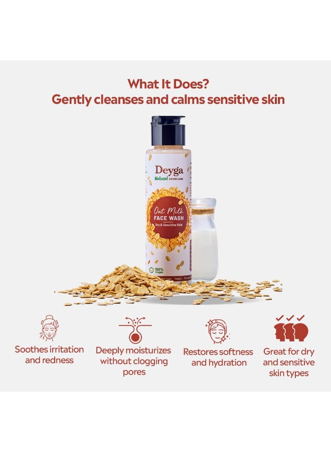 Deyga Oat Milk Face Wash | Cleanses, Hydrates & Soothes | Suitable for Dry & Sensitive Skin | Sulphate & Paraben Free Face Wash for Men & Women 100 ml - Image 2