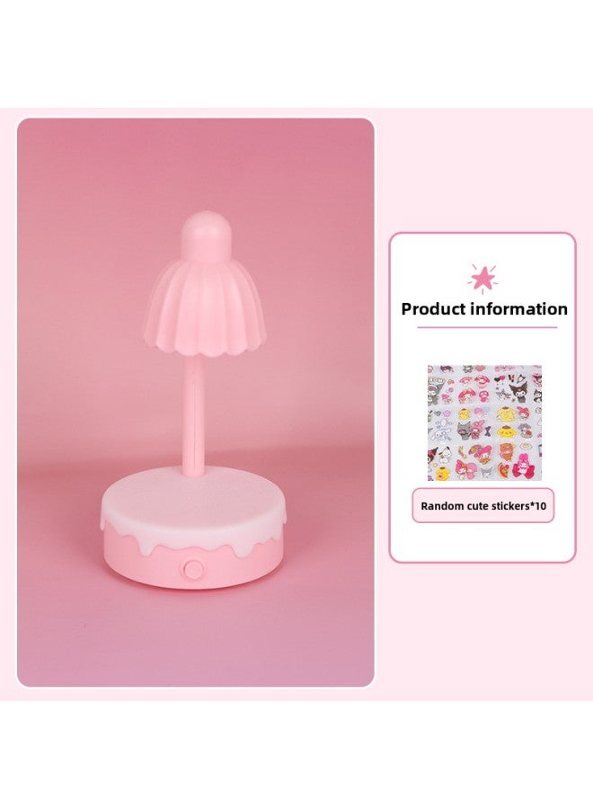 DIY Flower Nightlight Cream Glue Children's Handmade Toy Material Bag Girl's Gift Book Desktop Decoration-Color:[ordinary Carton Packaging] Pink Flower Night Light + Free 10 Stickers - Image 1