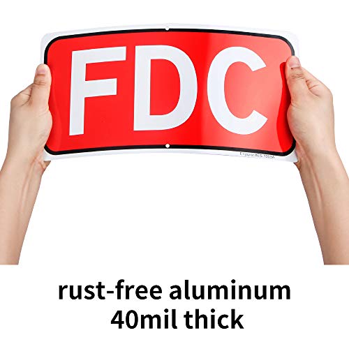 Enjoyist FDC Sign, Fire Department Connection Sign, 12"x 6" - .040 Rust Free Aluminum – Reflective, UV Protected and Weatherproof - Image 3