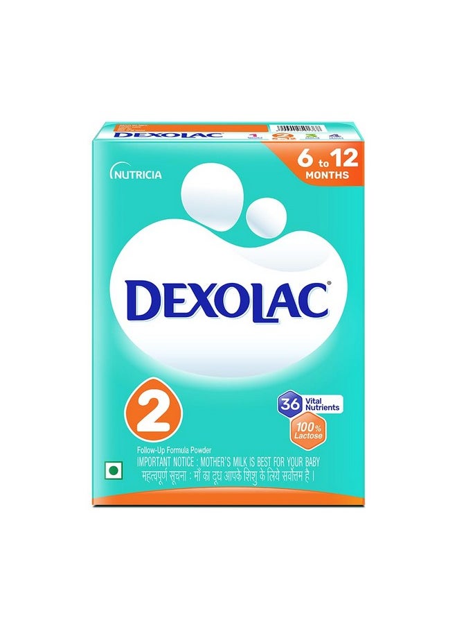Dexolac Dexolac Follow Up Infant Formula Milk Powder for Babies - Stage 2 (6 to 12 months) - with 36 Vital Nutrients - 400gms - BIB Pack  - Image 1