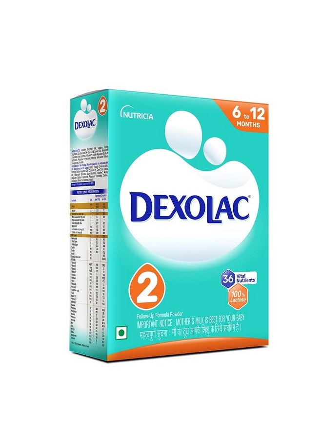 Dexolac Dexolac Follow Up Infant Formula Milk Powder for Babies - Stage 2 (6 to 12 months) - with 36 Vital Nutrients - 400gms - BIB Pack  - Image 2