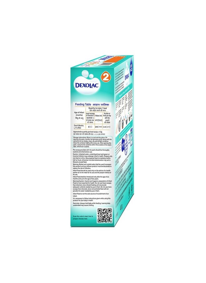 Dexolac Dexolac Follow Up Infant Formula Milk Powder for Babies - Stage 2 (6 to 12 months) - with 36 Vital Nutrients - 400gms - BIB Pack  - Image 4