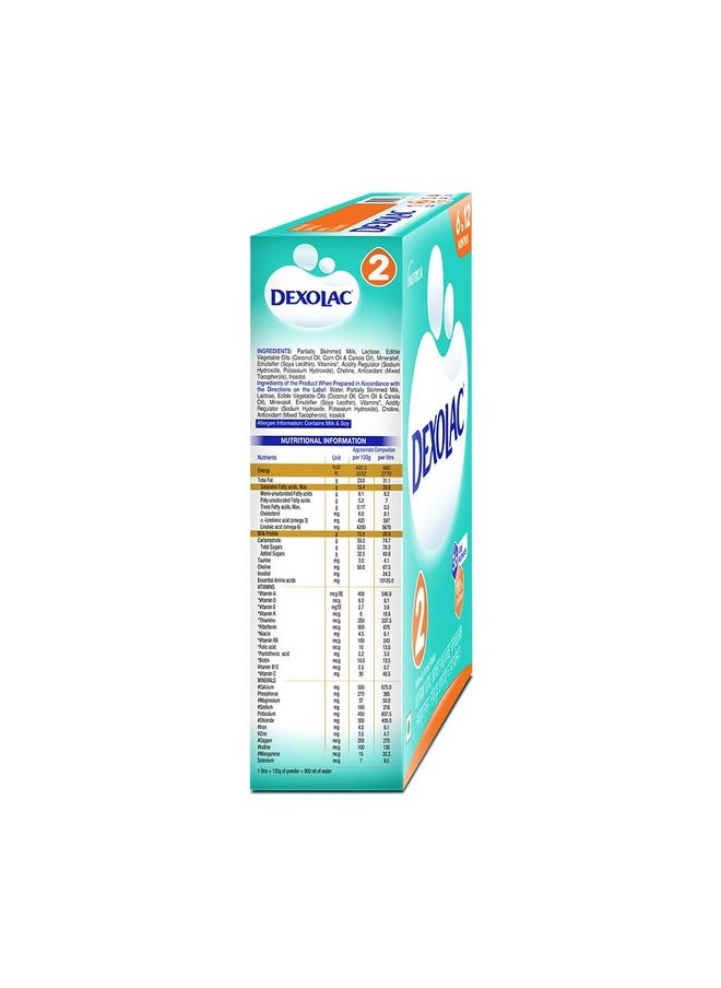 Dexolac Dexolac Follow Up Infant Formula Milk Powder for Babies - Stage 2 (6 to 12 months) - with 36 Vital Nutrients - 400gms - BIB Pack  - Image 5