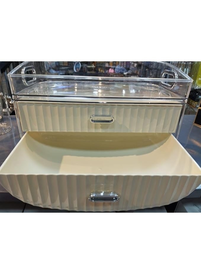 BK Pergola Makeup Organizer with 2 Drawers, Elegant Design and High Quality Acrylic and Plastic Material - Image 1