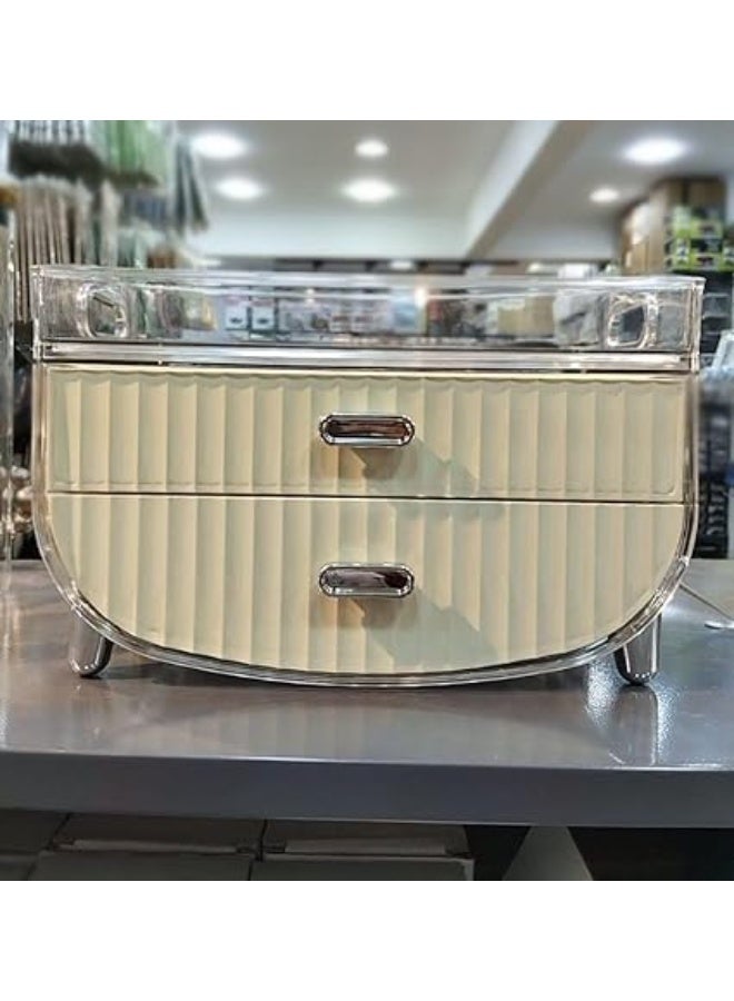 BK Pergola Makeup Organizer with 2 Drawers, Elegant Design and High Quality Acrylic and Plastic Material - Image 3