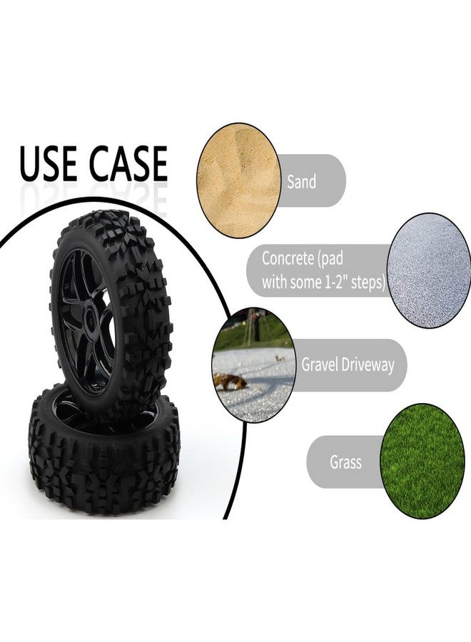 JIUWU 4-Pack High-Performance RC Off-Road Wheels and Tires - 17mm Hex, 1/8 Scale, Durable Black Construction - Image 5