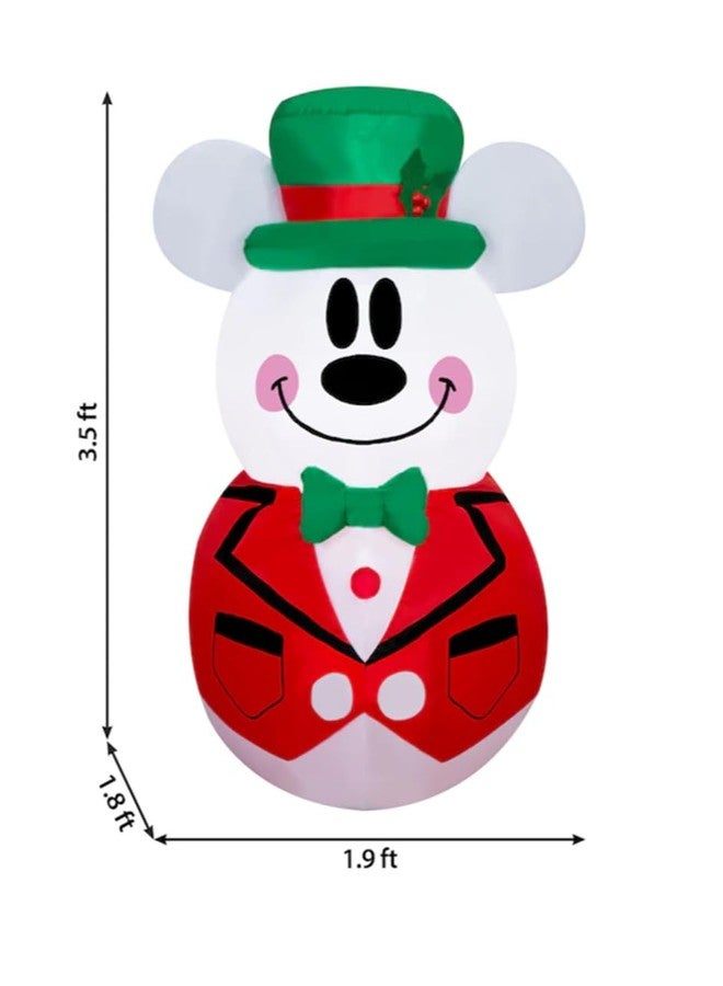 جيمي دمية ميكي رجل الثلج القابلة للنفخ لعيد الميلاد من جيمي، بطول 3.5 قدم - Image 3