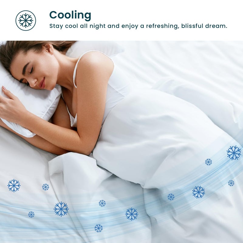 GOKOTTA 100% Bamboo Rayon Fitted Sheet with Pillow Cases  300 TC Super Soft Breathable Cooling Fitted Sheet King Size with 4 Elastic Corner Straps - 16"" Pocket King Bed Fitted Sheet Set - Image 5