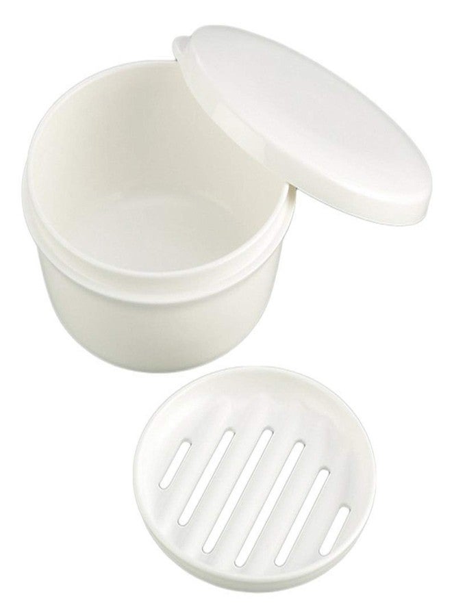 LENITH [LENITH] Travel Soap Dish Soap Case Holder Portable Clear Soap Container Box Bathroom/Gym Shower/Outdoor Camping (Round White) - Image 1
