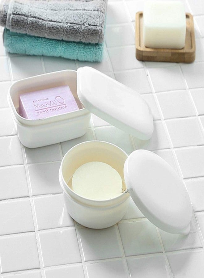 LENITH [LENITH] Travel Soap Dish Soap Case Holder Portable Clear Soap Container Box Bathroom/Gym Shower/Outdoor Camping (Round White) - Image 5
