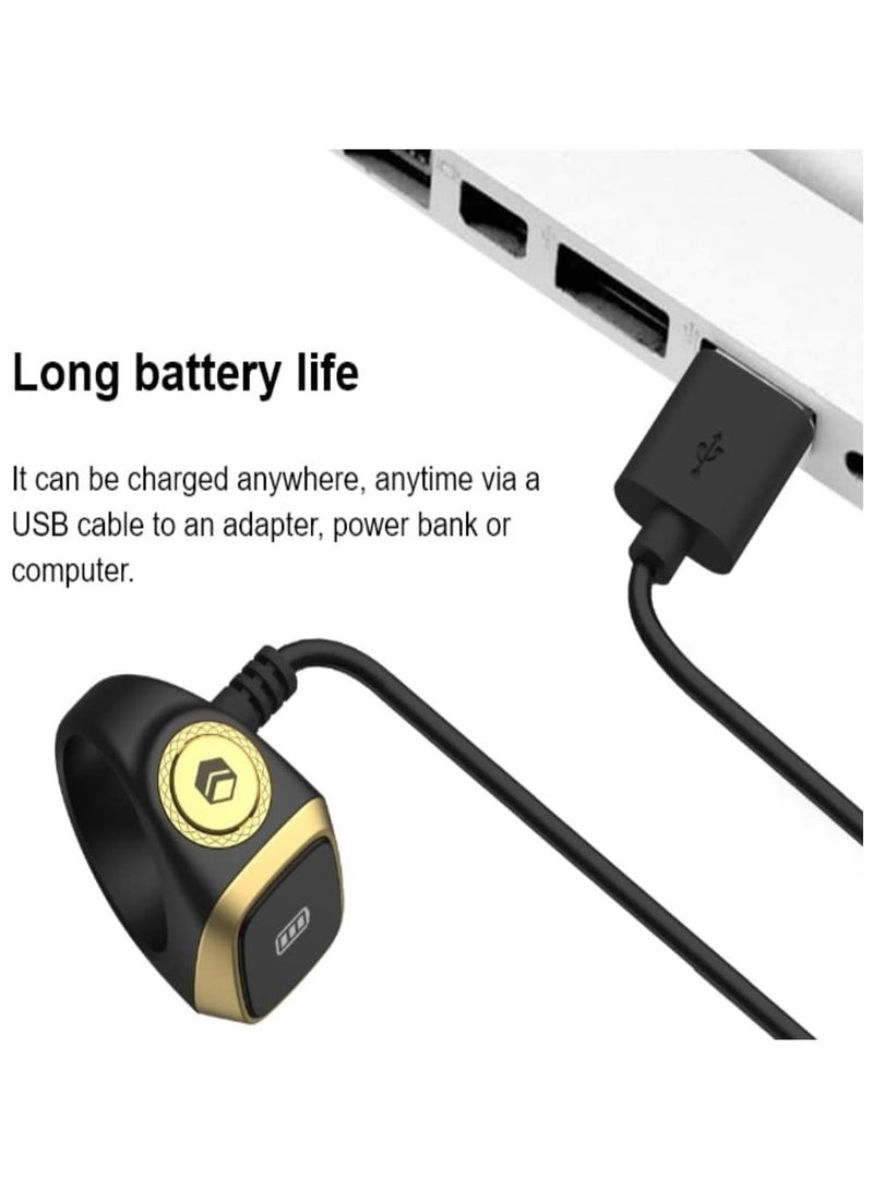 Iqibla Smart Tasbih Zikr Ring Muslim Prayer Prayer timing reminder OLED display Tasbih Counter Smart Ring Wearable Green 18mm USB - Image 5