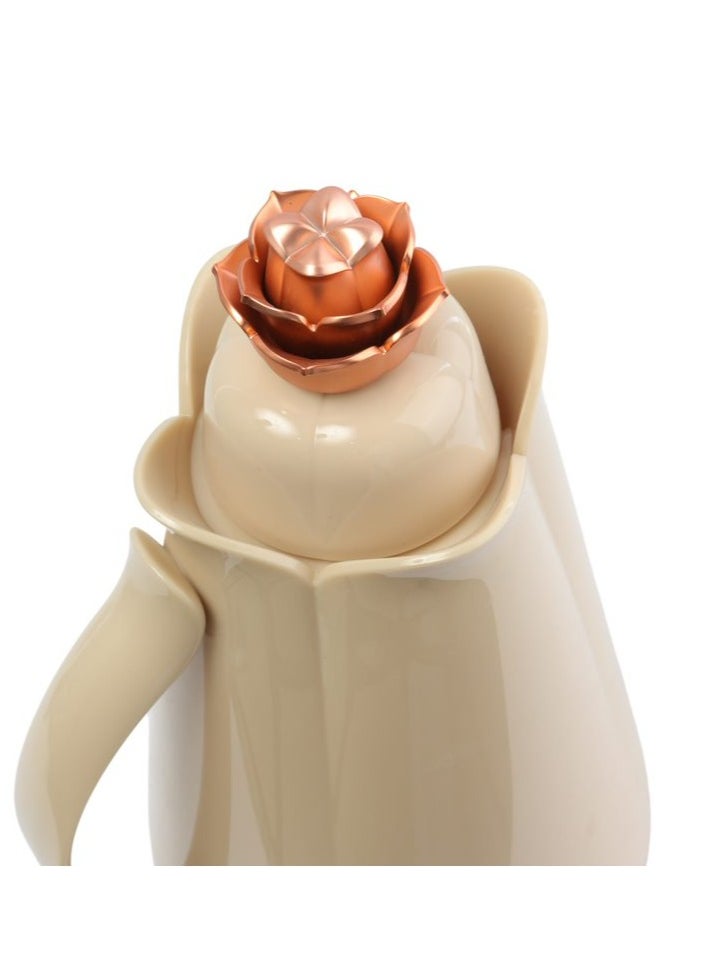 HOMEVEO - Home View thermos, insulated, heat-preserving for tea and coffee, different distinctive colors, 1 liter - Abu Wardeh beige - Image 1