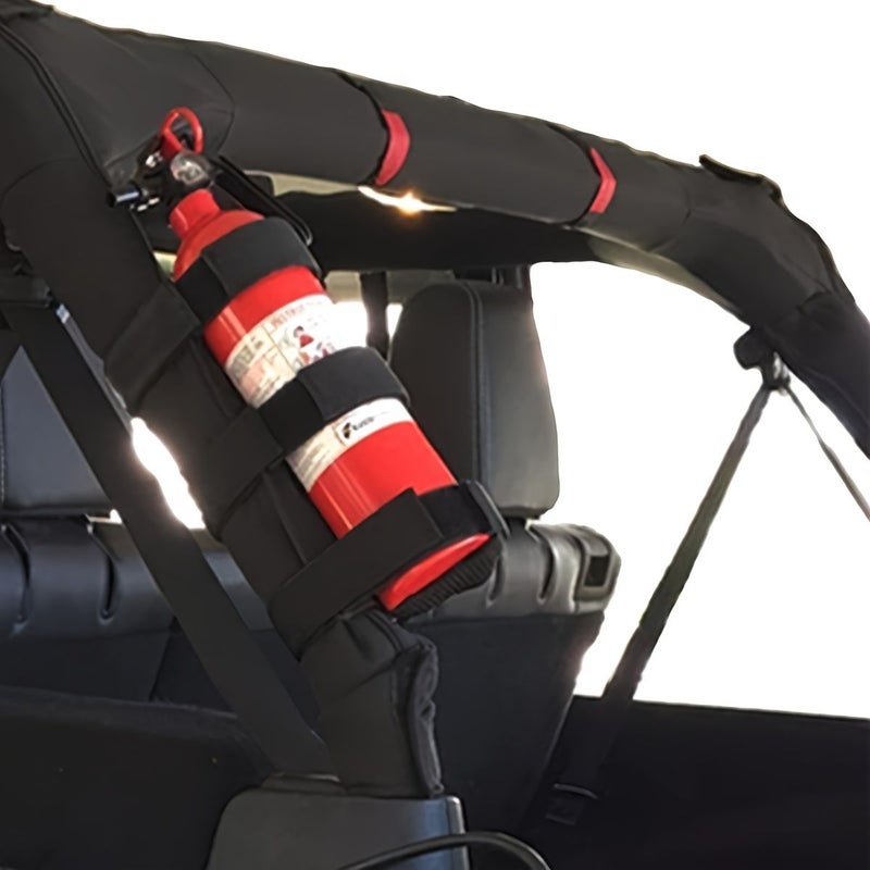 1 Car Fire Extinguisher Strap Self Adhesive Non Slip Adjustable Mounting Accessory Black For Home And Vehicle Use - Image 3